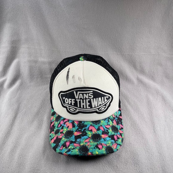 VANS Trucker Hat Womens Multi Color OFF THE WALL Logo Foam Y2K - Picture 7 of 10